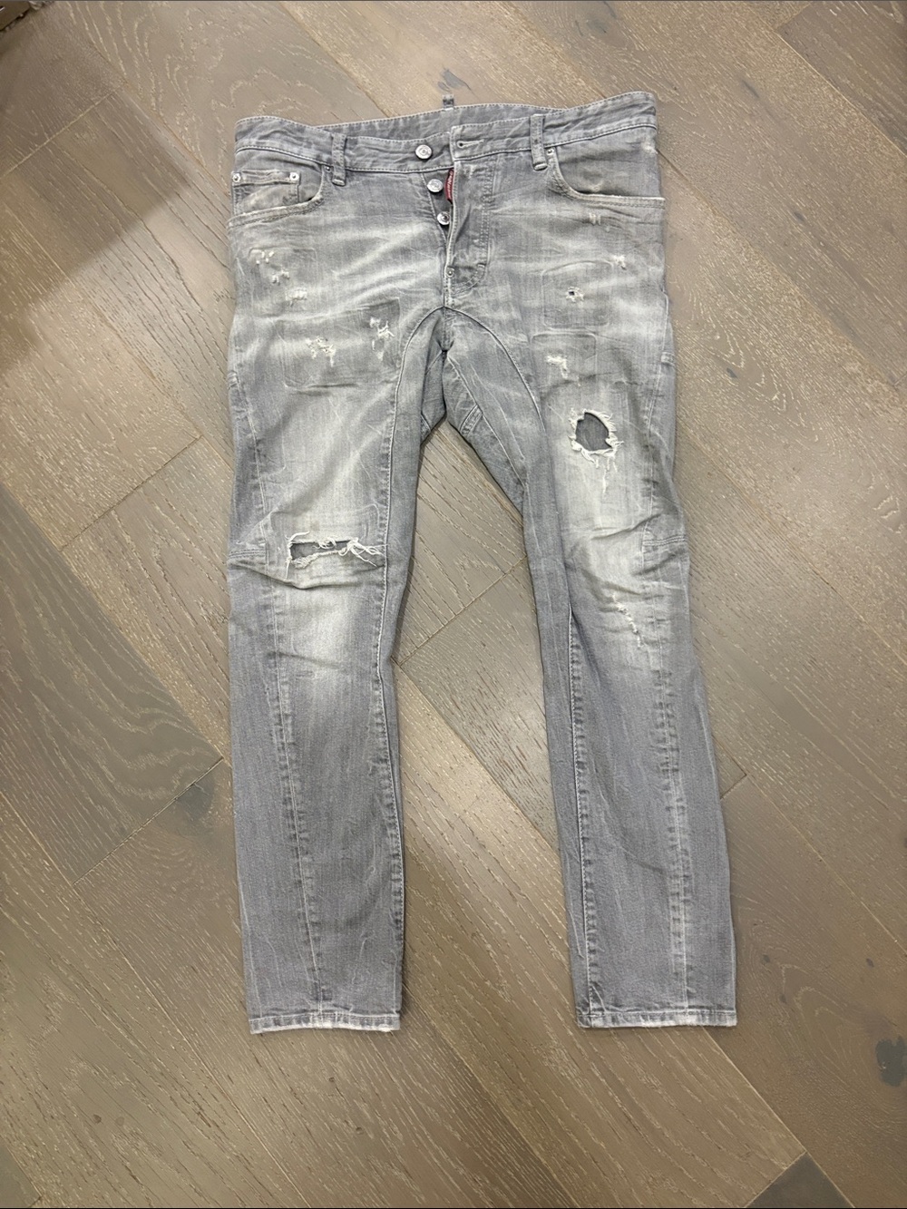 DSQUARED2 Men’s Grey Distressed Jeans